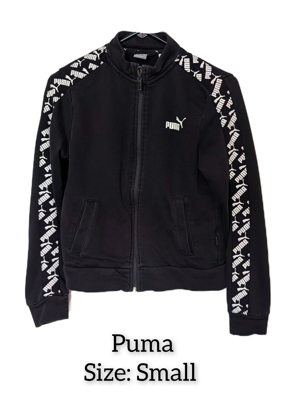 Puma Kids' Black Track Jacket with Logo Tape